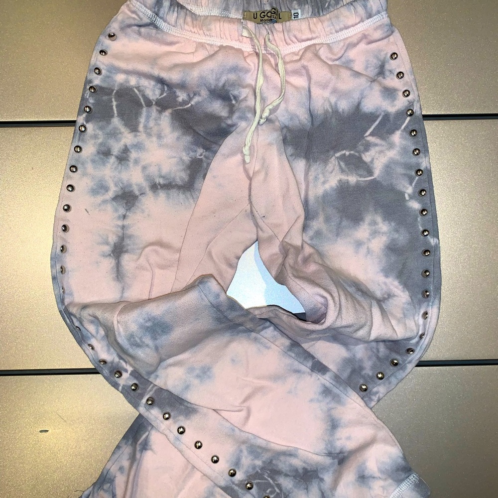 U Go Girl brand tie dye studded sweat joggers
